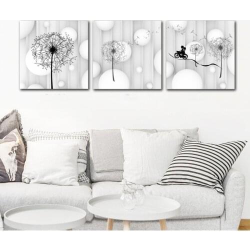 Dandelion Wall Art Print Canvas Painting Poster Vintage Black White Wall Picture For Living Room Decoration T106