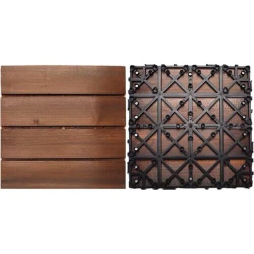 Outdoor balcony anticorrosive wood floor carbonized wood indoor courtyard terrace garden anti slip floor splicing floor