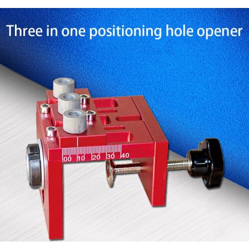 Three-in-one punch locator round wood tenon puncher plate furniture hole opener woodworking drilling artifact