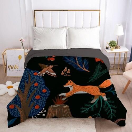 Luxury Duvet cover Quilt/Blanket/Comfortable Case Single Double Queen King Bedding 140x200 240x220 240x260 nordic Black fox