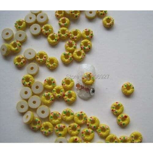 RC122-3 30pcs Cute Donut Shape Nail Resin Decoration Outlooking