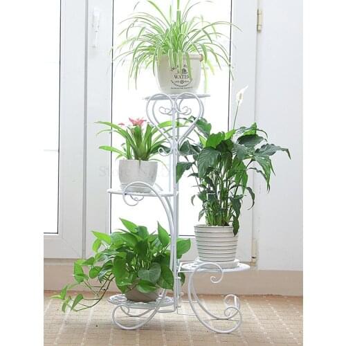 Iron Flower Stand Floor-standing Flower Pot Rack Multi-layer Indoor And Outdoor European Living Room Balcony Green Flower Shelf