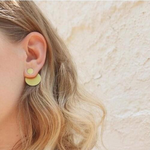 Docona Simple Geometry Round Stud Earrings for Women Fashion Silver Color Alloy Metal Earring Lady Party Jewelry Серьги 4323