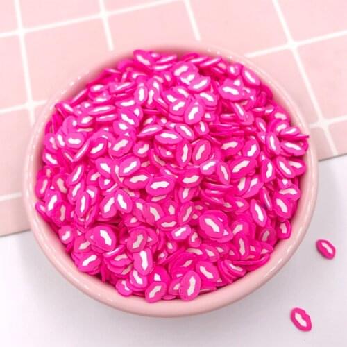 100g/lot Lips Shape Slice Polymer Clay Sprinkles for Crafts Making DIY Sharker Cards Filling Accessories Nail Art Decoration 5mm