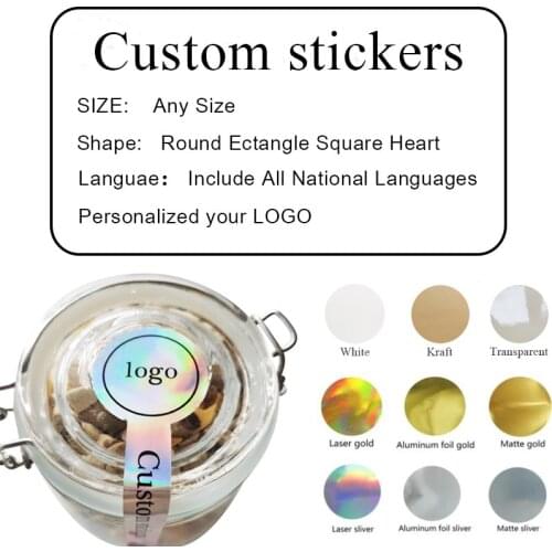100pcs Personalized Custom Logo Sealing Stickers Wedding Gift Baking Cake Design Your Own Stickers Printed Baby Name Sticker