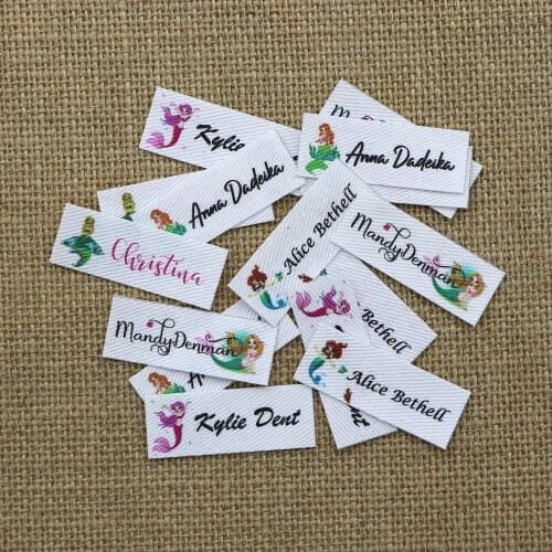 100pieces Personalized name Labels for child, Custom logo tags, Iron on label, Custom Clothing Labels(YT019)