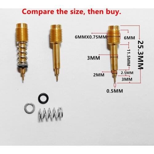 2PCS fuel ratio adjusting screw)Motorcycle carburetor the carb air screw For Magician XG250 TK100 Fuel Screws