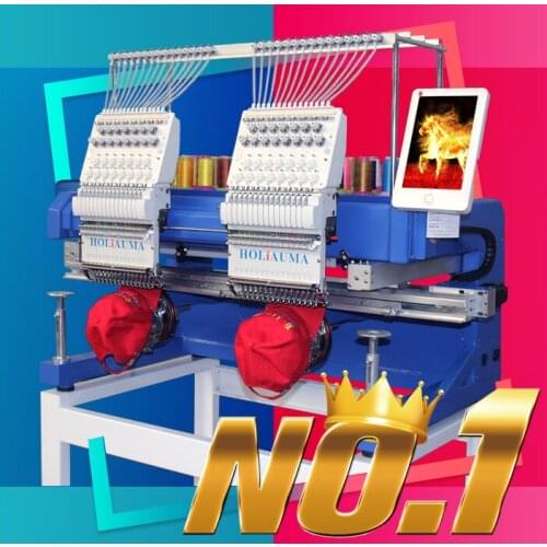 Cheap price 2 head automatic laser/flat/t-shirt embroidery machine 15 needle embroidery machine for caps price