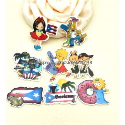 30pcs/50pcs cartoon plastic flat back planar resin for DIY handmade materials STK74