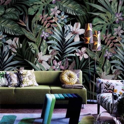 Tuya art 3D wallpaper mural on the wall tropical leaf for office restaurant living room meeting room wall mural