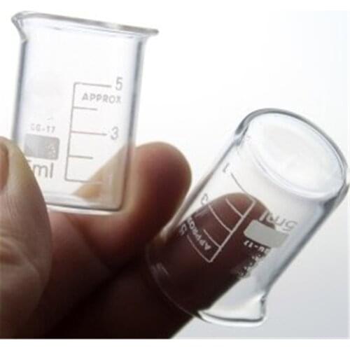 5Pcs/Lot 5mL Glass Beaker Low Form New Chemical Lab Glassware