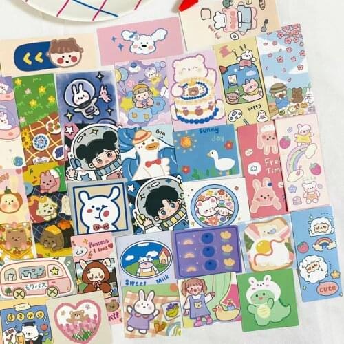 50PCS Kawaii Girls Daily Doodle Stickers DIY Scrapbooking Collage Mobile Computer Diary Happy Planner Gift Sealing Decoration
