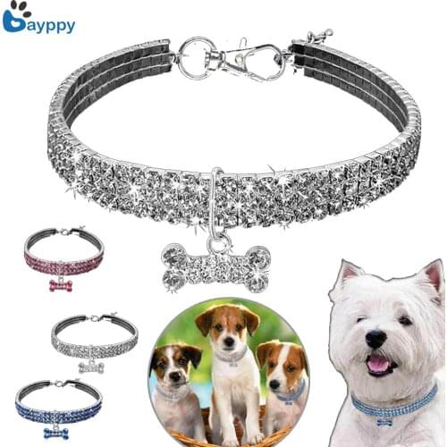 Bling Rhinestone Dog Collar Crystal Puppy Chihuahua Yorkshire Pet Dog Collars Leash For Small Medium Dogs Mascotas Accessories