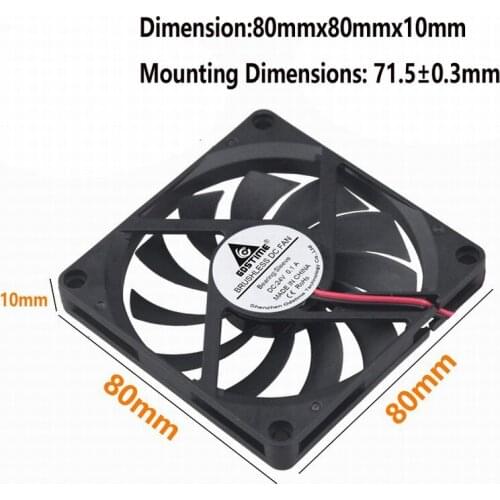 Gdstime 5 Pieces 80x80x10mm 8cm DC 24V PC Computer Case CPU Cooler Motor Brushless Cooling Fan 80mm x 10mm 8010