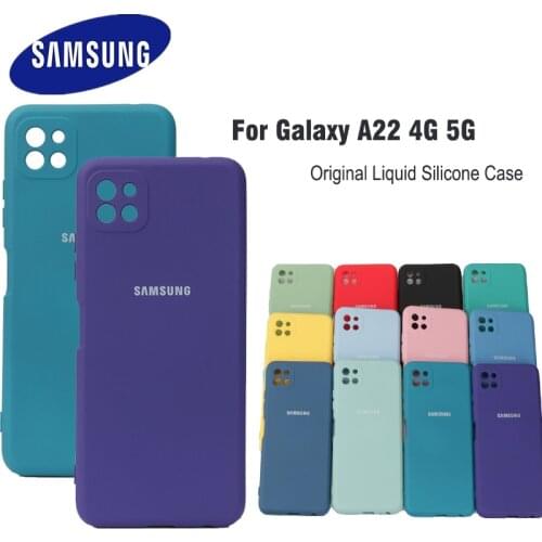 Samsung A22 4G 5G Case Galaxy a 22 4g 5g Original Liquid Silicone Case Silky Soft-Touch Protective Back Cover Anti-knock