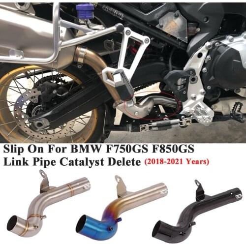 For BMW F750GS F850GS 2018 2019 2020 Motorcycle Exhaut Escape Modifie Decat Race Eliminator Delete Catalyst Mid Tube Link Pipe