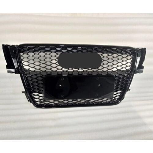 For RS5 Style Front Sport Hex Mesh Honeycomb Hood Grill Gloss Black for Audi A5/S5 B8 2008 2009 2010 2011