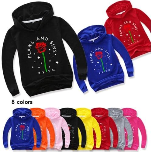 Flaws and sins print rose Girls' Clothes Kids Long Sleeves Shirt Hoodies for Kids Spring Jacket Girls Sweatshirt Cute Baby Coat