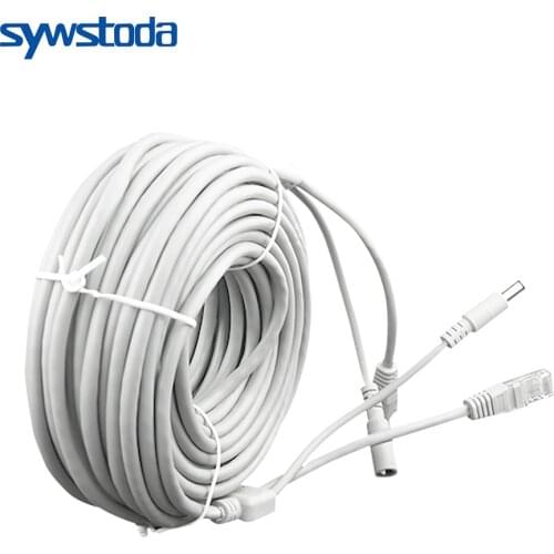 RJ45 Ethernet CCTV Cable Cat5e DC Power Cat5 Internet Network LAN Cable Cord PC Computer For POE IP Camera System Concatenon 10M