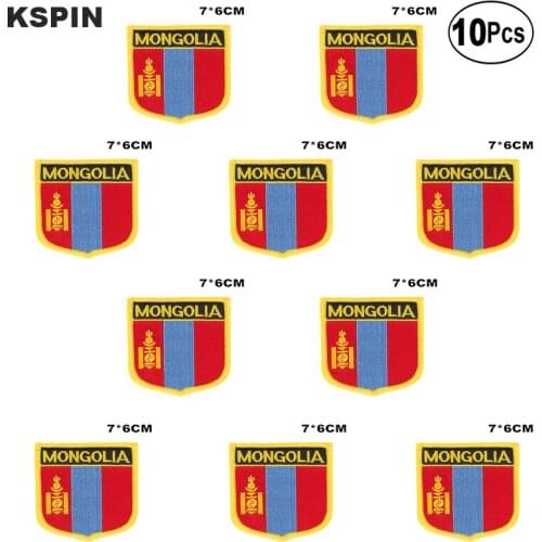 Mongolia Flag Embroidery Patches Iron on Saw on Transfer patches Sewing Applications for Clothes in Home&Garden