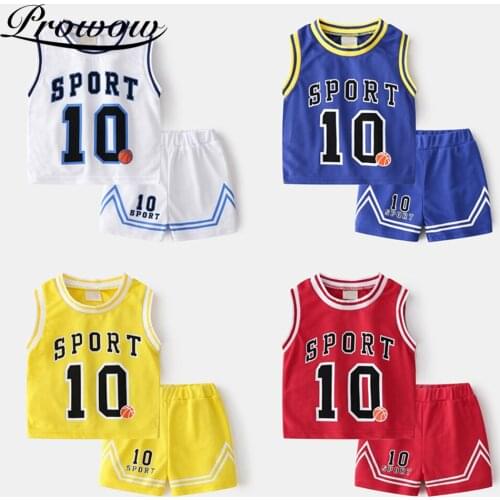 Prowow Kids Basketball Jersey Boy Clothes Summer Sport Childrens Top + Shorts Set Teenager Clothing Breathable Toddler Outfits