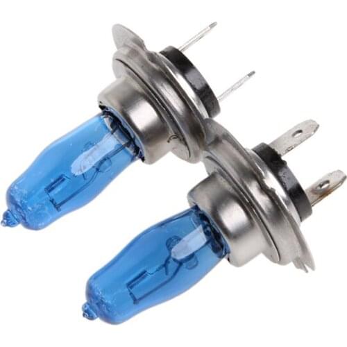 2 Pcs H7 6000K Gas Halogen Headlight White Light Lamp Bulbs 100W Bright DC 12V