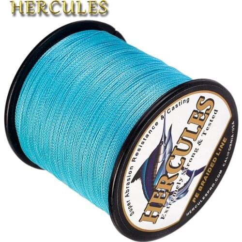 Hercules Fishing Line PE 100M-2000M Blue 4 Strands Braided Fishing Line Carp Super Strong Saltwater Pesca Fish Sea Vissen Cord