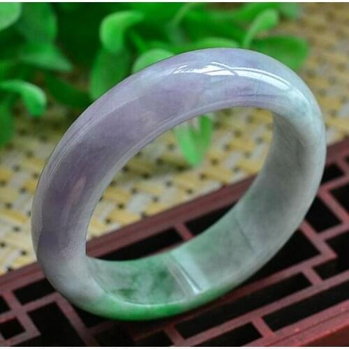 Fine jewelry Jade bracelet female natural violet Yang green jade bracelet 58-60MM free shipping