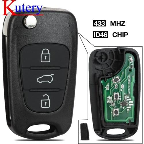 Kutery 3 Buttons Flip Folding 433Mhz ID46 Remote Auto Car Key for Kia Rio 3 Picanto Ceed Cerato Sportage K2 K3 K5