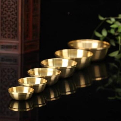 Many Size Copper Tibetan Bowl Buddha Disciples to Supply Water Meditation Mini Brass Cup Home Desk Decor