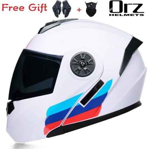 Motorbike Riding Dual Lens Motorcycle Helmet Flip Up Motocross Full Face Casco Moto Motorcycle Capacete Helmet Double Lens