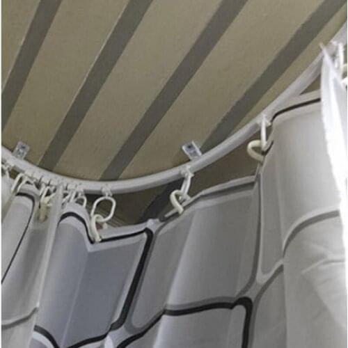 Curtain Rail White Modern Style Plastic Bendable Curtain Track Nanometer Silence Windows Balcony Curtain Accessories