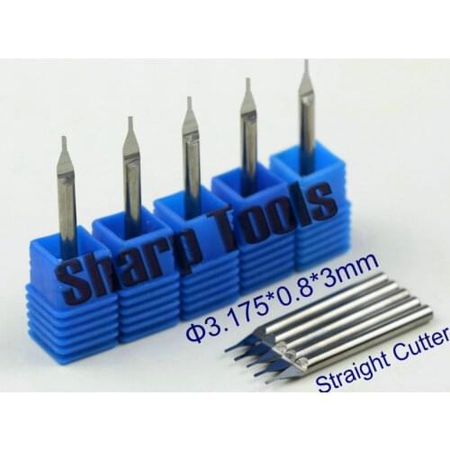 New 3.175x0.8x3mm OVL-38mm One Flute Straight Router Bit Cutter Solid Carbide Endmill Tools, CNC Router Bits for Wood Acryl ABS