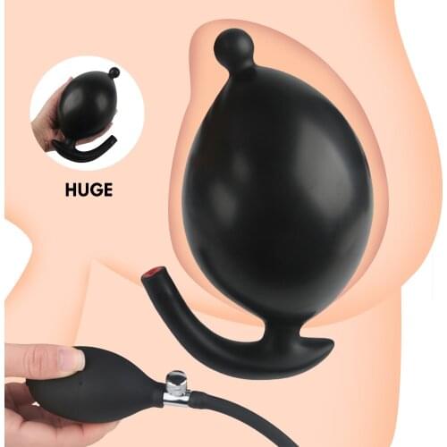 Super Big Inflatable Anal Vibrator Double layer InflatedDildo Pump Anal Dilator Expandable Vibrating Butt Plug Anal Sex Toys