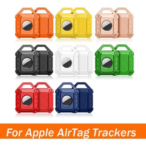 For Apple AirTag Full-Body Shockproof Rugged Soft Silicone Protective Case Cover Anti-lost Device Keychain For Apple Airtag Case