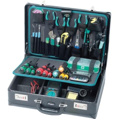 Proskit 1PK-1305NB 42Pieces Professional Multi-Function Electrician Repair Tools Sets Maintenance Box Screwdriver Pliers Wrench