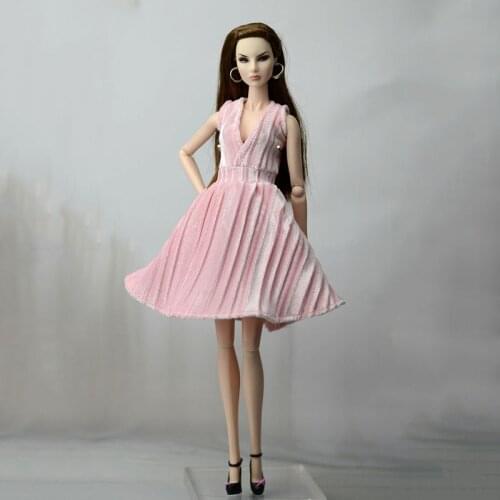 Pink Pretty Dress For Barbie Dolls Outfit Fashion Doll Clothes Party Dresses For Barbie Doll 1/6 Doll Accessories Kids Toy Gifts