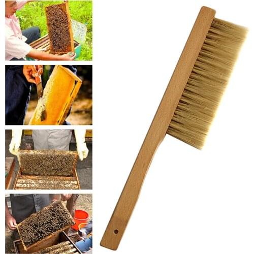 Beekeeping Tools Two Rows of Horse Tail Hair Wood Wasp Sweep Brush New Bee Brush Garden Tools Beekeeping Equipment