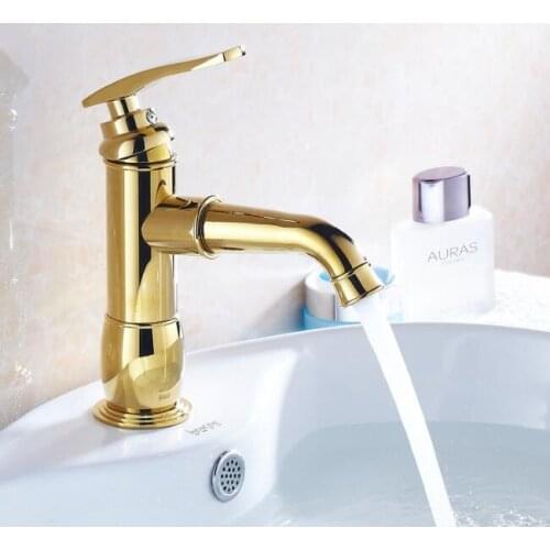 Vidric Golden Bathroom Sink Faucet hot and cold water basin taps mixer Sanitary Ware Faucets single handle tap