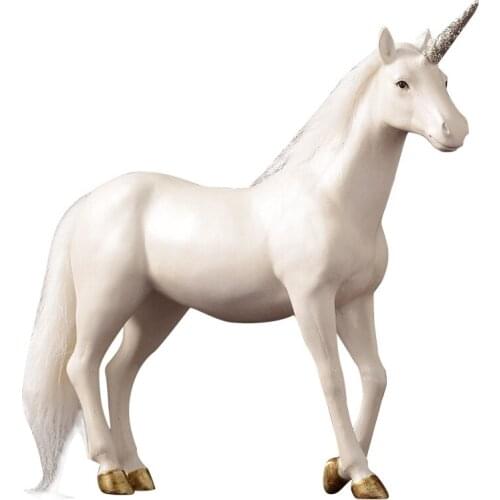 Modern Crafts Unicorn Figurine Statue White Resin Horse Ornament Handcraft Gift Desk Decor Animals Sculpture for Home Decoration