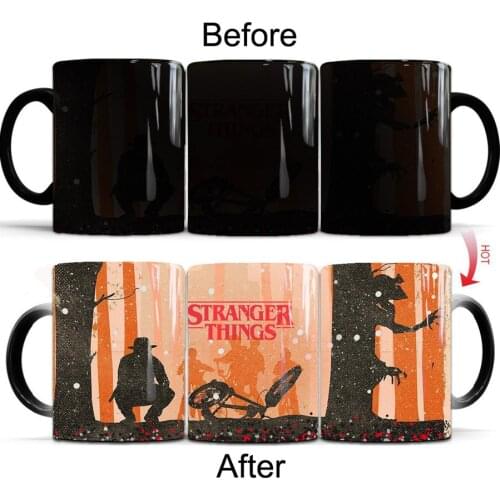 Stranger Things milk cups Mugs 350ml Ceramic Tv Show Color Changing coffee Mug tea cup