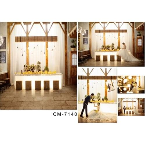 TR 8x8ft Candles Flowers Table White Curtain Vinyl Photography Background Indoor Chandelier Backdrop For Wedding photo studio