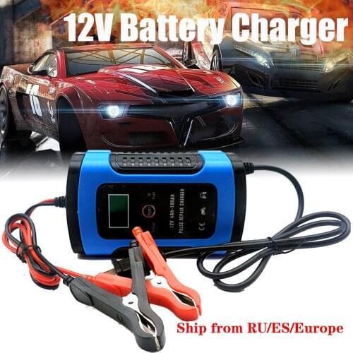 Smart charging for car motorcycle lead-acid AGMGEL battery 12V voltage 6A AMP 12V 6A LCD smart high-speed car battery charger