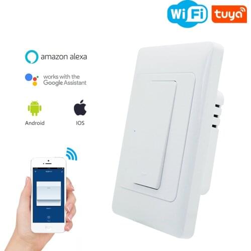 CBE Tuya WiFi Smart Wall Light Switch US AU Standard Remote Control 1/2/3 Gang Physical Wall Button for Alexa Google Home