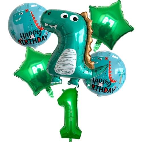 6pcs/lot Dinosaur Party Balloon 1 2 3 4 5 6 7 8 9 Years Birthday Party Ballons Kids Birthday Party Decorations Jungle Supplies
