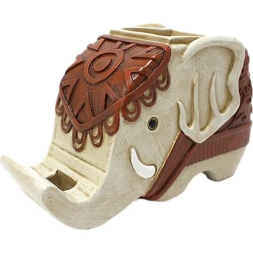 Creative Pen Holder Stand Cute Kawaii Elephant Animal Desktop Storage Box Mobile Phone Stand Pencil Organizer Office Stationery