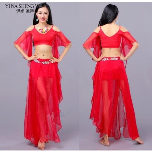 Belly Dance Costume Practice Set Lady Belly Dancing Dance Professional Wear News Performance Top & Skirt & Hip Scarf Dance Dress