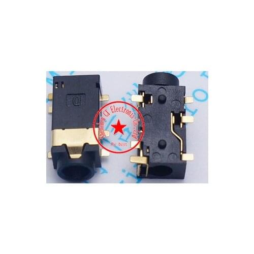 10pcs/lot 3.5mmfor Audio Jack Sockect 3.5 Headphone Connector 6DIP Pins PJ-342 Sink Type Black for Tablet Phone Digital Product