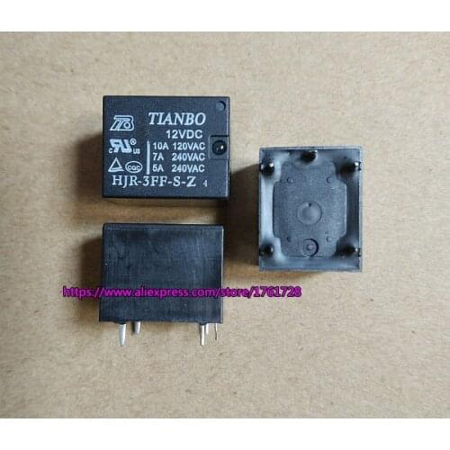 10pcs/lot , Brand new and original TIANBO Power relay HJR-3FF-S-Z 5VDC 12VDC 24VDC 10A 5pins
