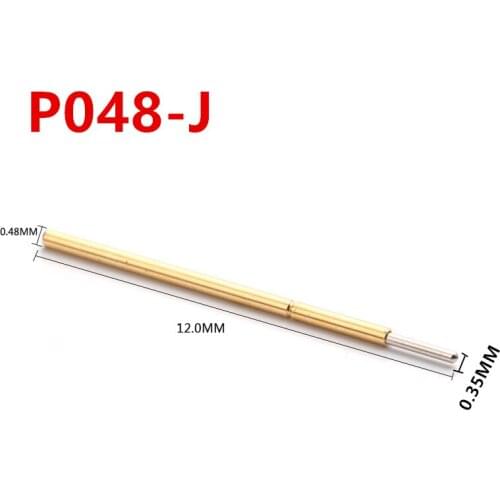 100PCS/pack of Spring Test Probe P048-J Needle Tube Outer Diameter 0.48mm Total Length 12mm PCS Test Needle